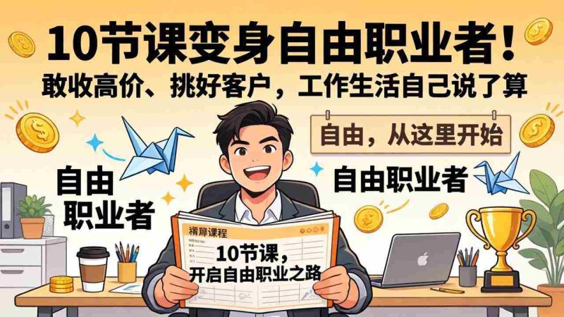 (17663期)10 节课变身自由职业者!敢收高价、挑好客户,工作生活自己说了算-有道网创