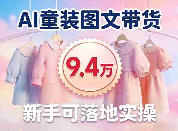 AI童装图文带货拆解,累计出单9.4W,新手可落地实操-有道网创