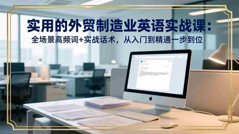 (17532期)实用的外贸制造业英语实战课:全场景高频词+实战话术,从入门到精通一步到位-有道网创