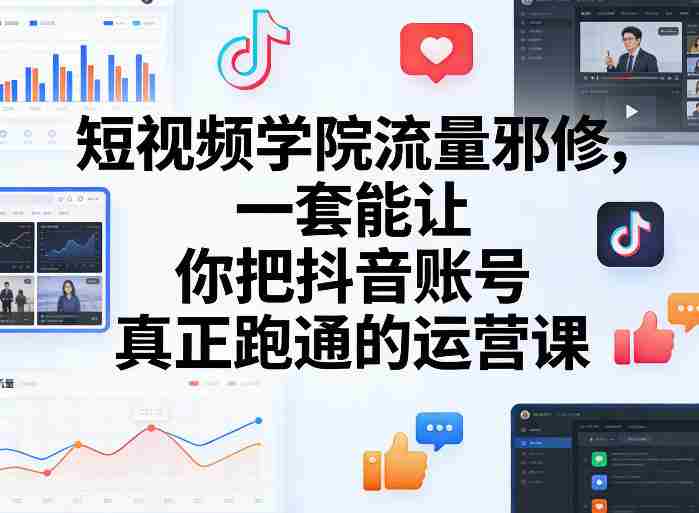 短视频学院流量邪修，一套能让你把抖音账号真正跑通的运营课-有道网创