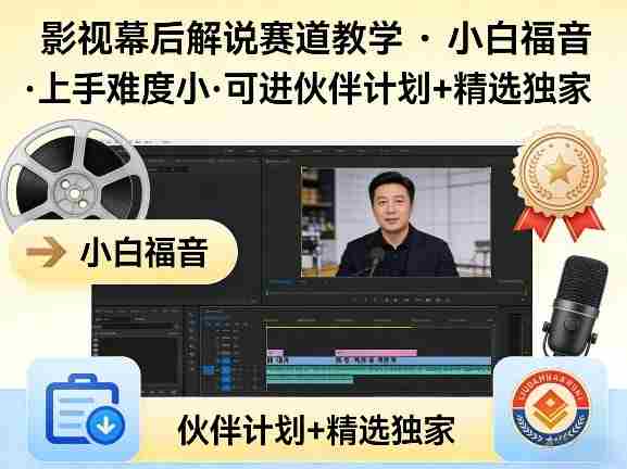 某大佬的影视幕后解说赛道教学,小白福音,上手难度小,可进伙伴计划+精选独家-有道网创