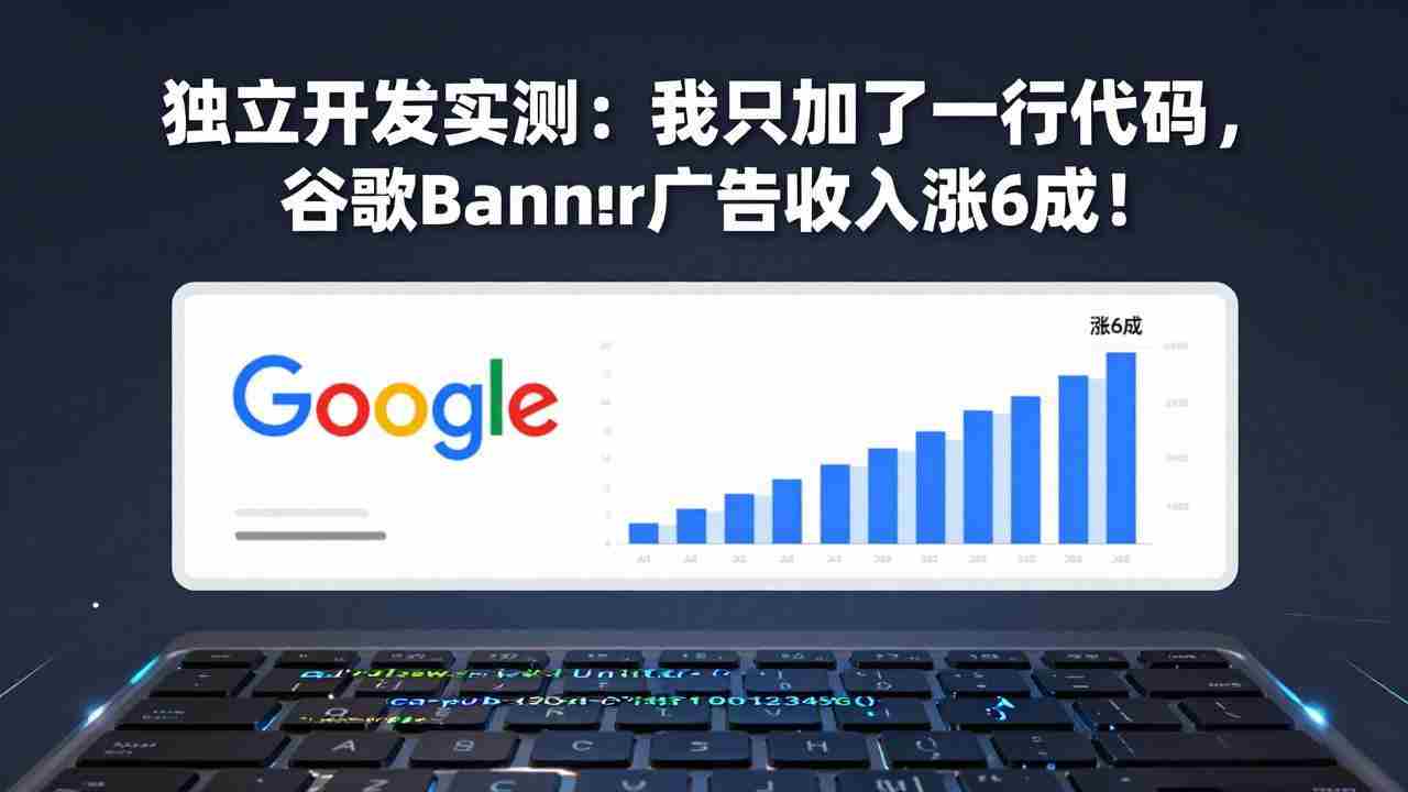 （17574期）付费文章：独立开发实测：我只加了一行代码，谷歌Banner广告收入涨6成！-有道网创