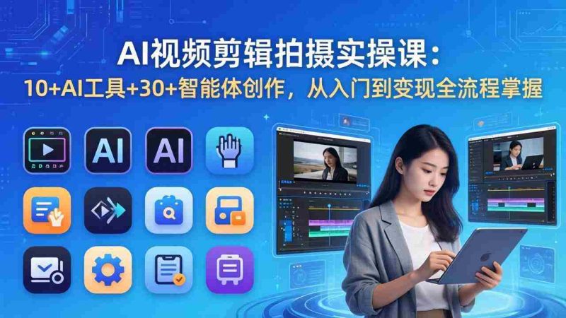 （17818期）AI 视频剪辑拍摄实操课：10+AI工具+30+智能体创作，从入门到变现全流程掌握-有道网创