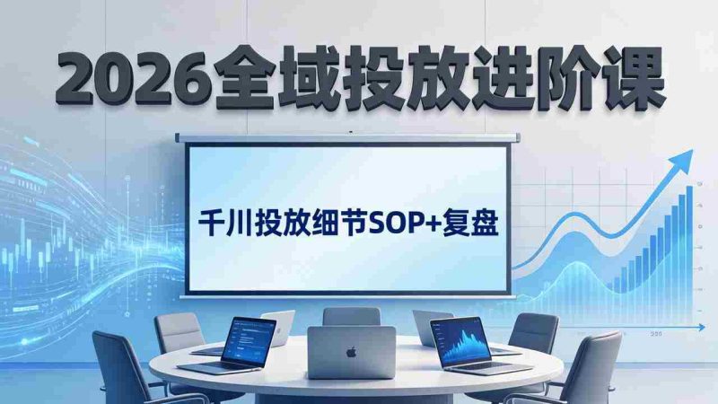 (17798期)2026全域投放进阶课:杭州线下3天实战,千川投放细节SOP+复盘,撬动自然流量-有道网创
