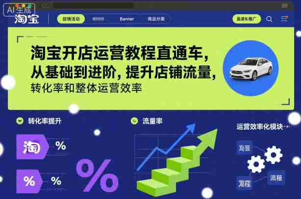 淘宝开店运营教程直通车，从基础到进阶，提升店铺流量，转化率和整体运营效率（更新26年3月24日）-有道网创