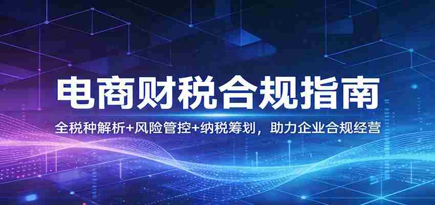 电商财税合规指南：全税种解析+风险管控+纳税筹划，助力企业合规经营-有道网创