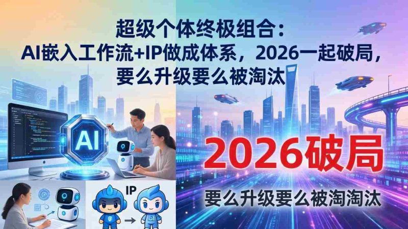（17808期）超级个体终极组合-更新：AI嵌入工作流+IP做成体系，2026一起破局，要么升级要么被淘汰-有道网创