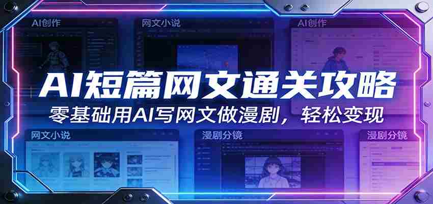 AI短篇网文通关攻略：零基础用AI写网文做漫剧，轻松变现-有道网创