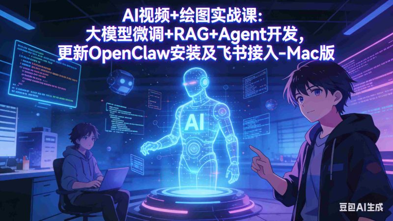 （17594期）AI视频+绘图实战课：大模型微调+RAG+Agent开发，更新OpenClaw安装及飞书接入-Mac版-有道网创