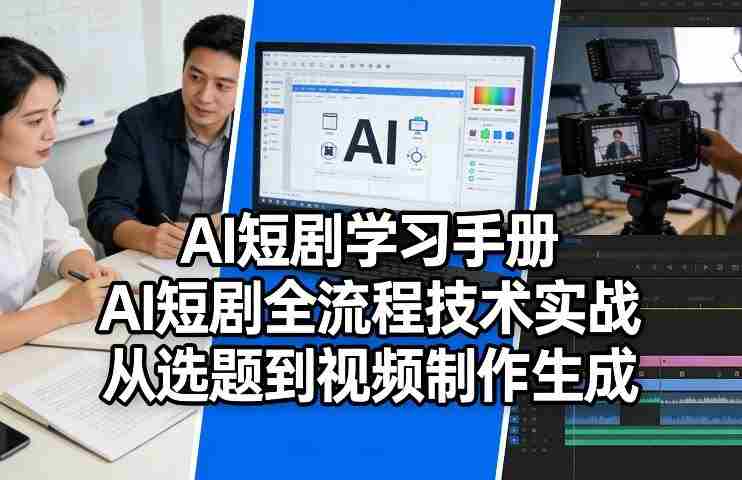 AI短剧学习手册，AI短剧全流程技术实战，从选题到视频制作生成-有道网创