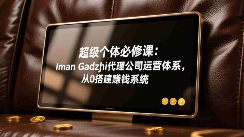 (17525期)超级个体必修课:Iman Gadzhi代理公司运营体系,从0搭建赚钱系统-有道网创