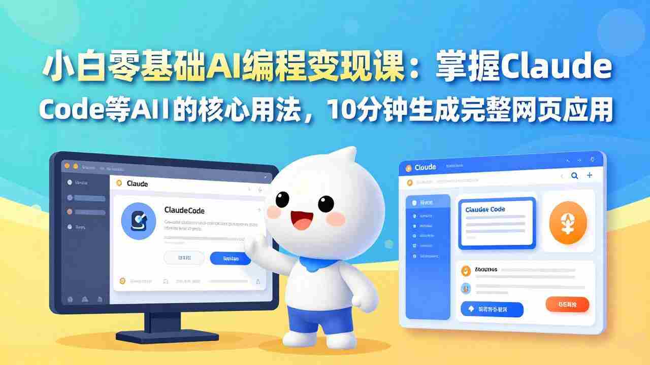 （17562期）小白零基础AI编程变现课：掌握Claude Code等AI工具的核心用法，10分钟生成完整网页应用-有道网创