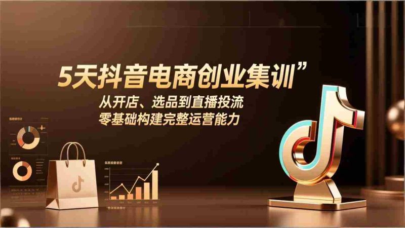 （17544期）5天抖音电商创业集训：从开店、选品到直播投流，零基础构建完整运营能力-有道网创
