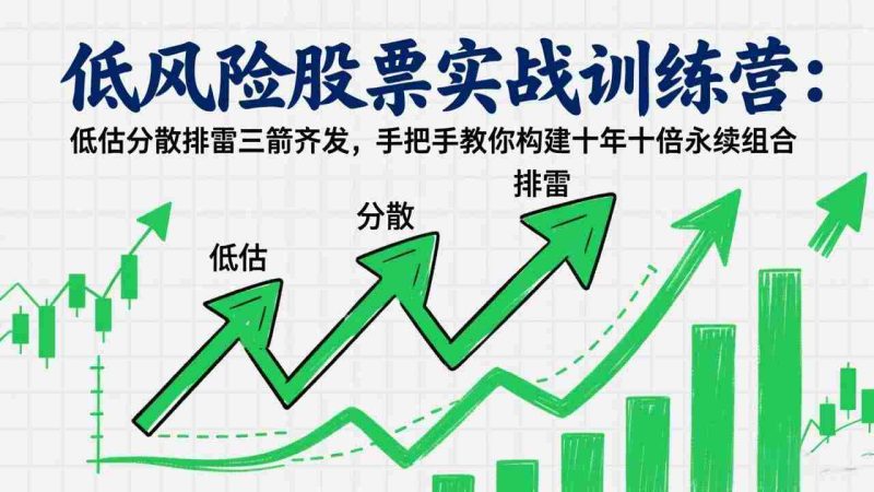 （17487期）低风险股票实战训练营：低估分散排雷三箭齐发，手把手教你构建十年十倍永续组合-有道网创