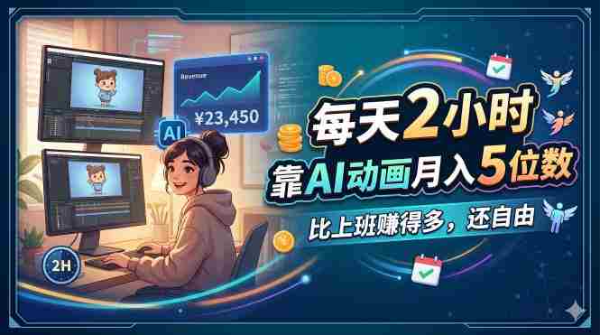 （18051期）每天 2 小时，靠 AI 动画月入 5 位数，比上班赚得多，还自由-有道网创