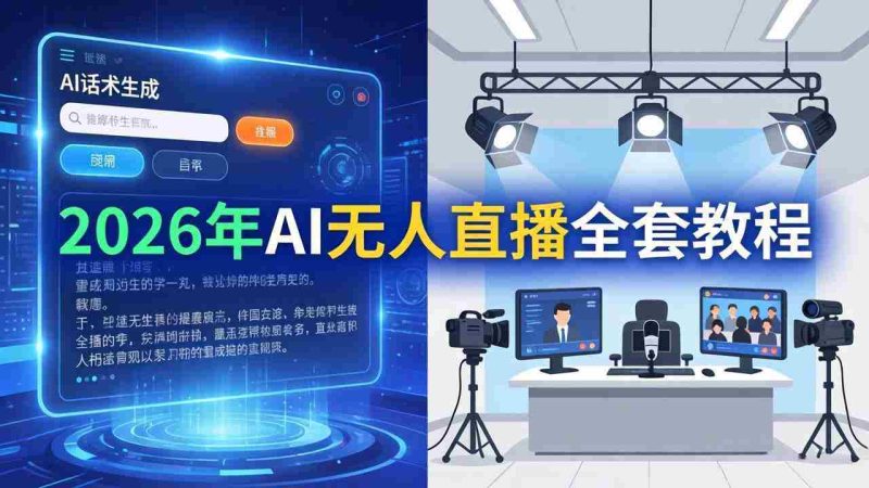 （17953期）2026年AI无人直播全套教程：OBS安装+软件配置+直播间搭建+话术生成+一键开播实操-有道网创