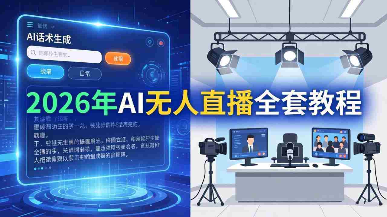 （17953期）2026年AI无人直播全套教程：OBS安装+软件配置+直播间搭建+话术生成+一键开播实操-有道网创