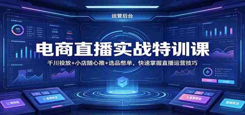 电商直播实战特训课：千川投放+小店随心推+选品憋单，快速掌握直播运营技巧-有道网创