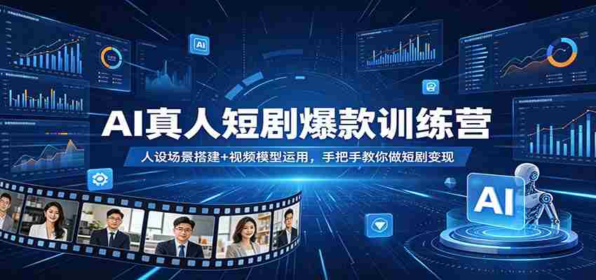 AI真人短剧爆款训练营：人设场景搭建+视频模型运用，手把手教你做短剧变现-有道网创