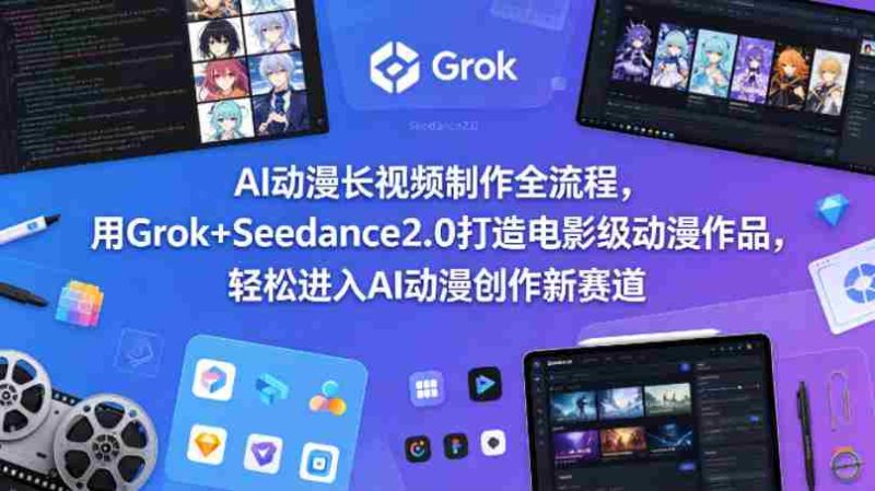 AI动漫长视频制作全流程，用Grok+Seedance2.0打造电影级动漫作品，轻松进入AI动漫创作新赛道-有道网创