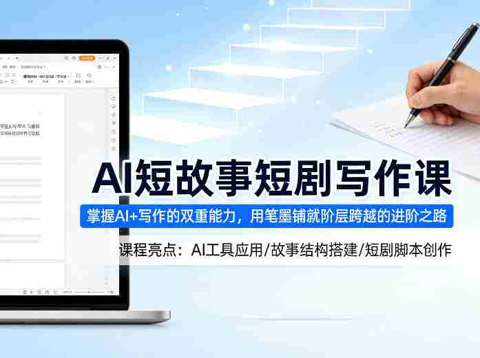 AI短故事短剧写作课，掌握AI+写作的双重能力，用笔墨铺就阶层跨越的进阶之路-有道网创