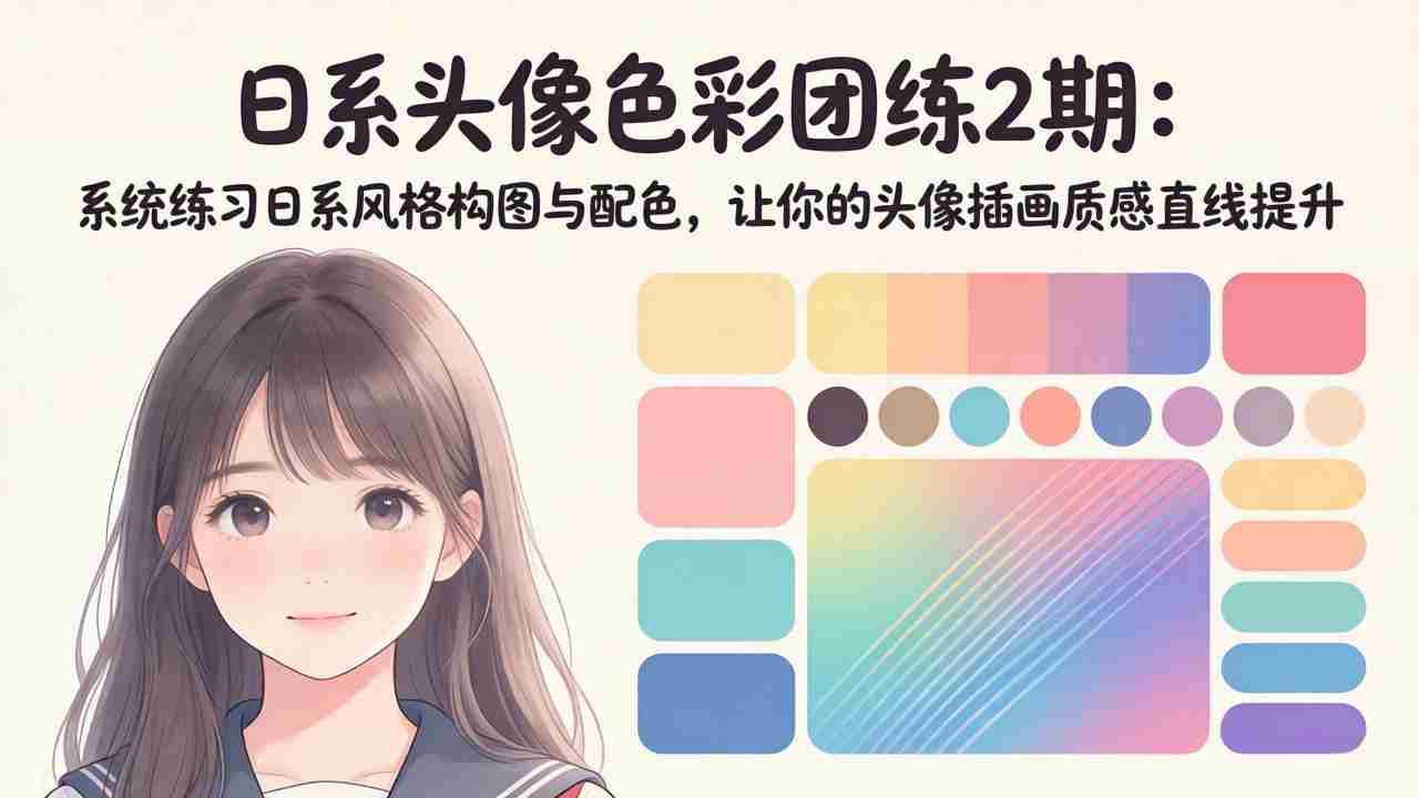 （18034期）日系头像色彩团练2期：系统练习日系风格构图与配色，让你的头像插画质感直线提升-有道网创