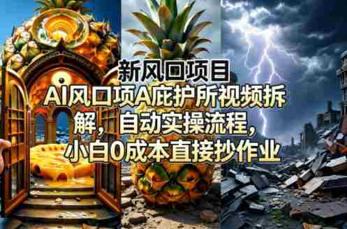 新风口项目AI庇护所视频拆解，自动实操流程，小白0成本直接抄作业-有道网创