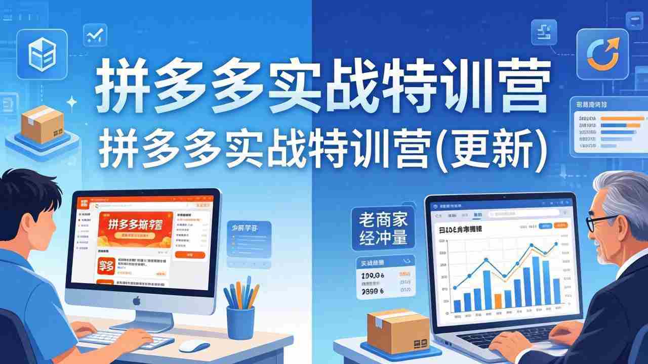 （18096期）拼多多实战特训营(更新4月18)：不管是新手入门或老商家冲量，都有实操方法，跟着学，少走弯路-有道网创