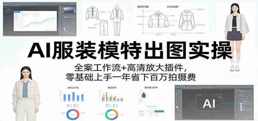 AI服装模特出图实操：全案工作流+ 高清放大插件，零基础上手一年省下百万拍摄费-有道网创