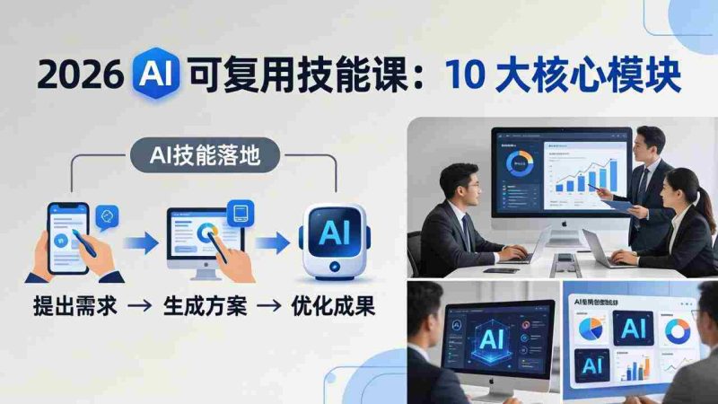 （17894期）2026AI可复用技能-4月新课：10大核心模块，手把手教你把AI用进工作、产出成果-有道网创