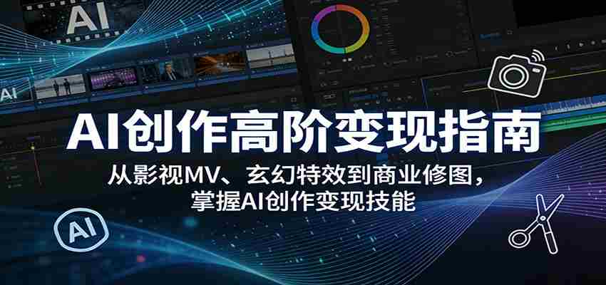 AI创作高阶变现指南：从影视MV、玄幻特效到商业修图，掌握AI创作变现技能-有道网创