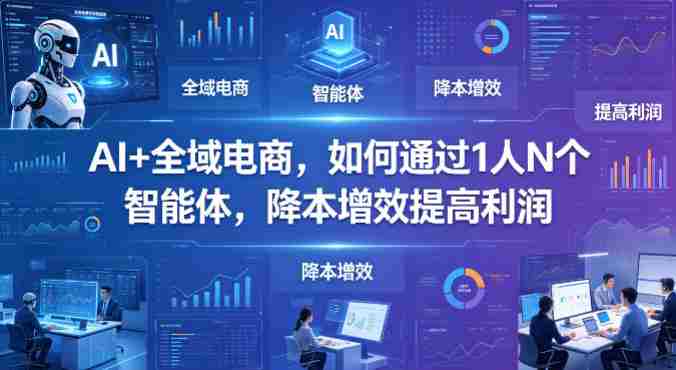 AI+全域电商，如何通过1人N个智能体，降本增效提高利润-有道网创