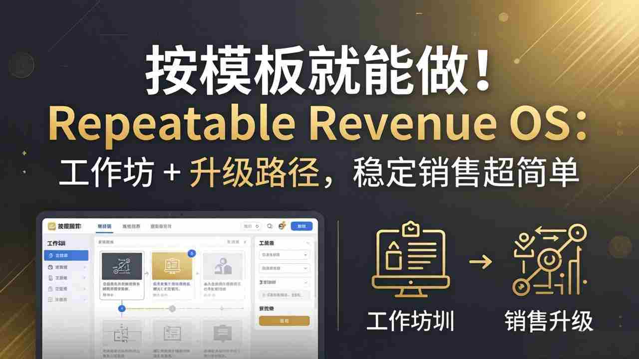 （18085期）按模板就能做！Repeatable Revenue OS：工作坊 + 升级路径，稳定销售超简单-有道网创