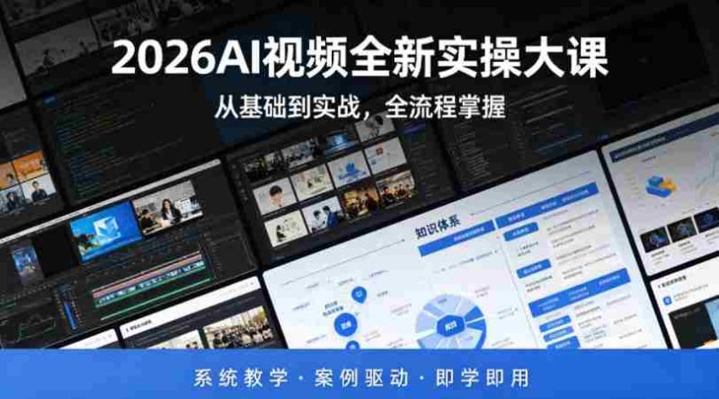 2026AI视频全新实操大课，从基础到实战，全流程掌握，系统教学·案例驱动·即学即用-有道网创