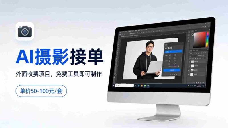外面收费项目，AI摄影接单，免费工具就可以做，单价50-100一套-有道网创
