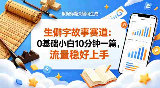 公众号流量主——生僻字故事赛道，流量稳，好上手，0基础小白也能10分钟一篇-有道网创