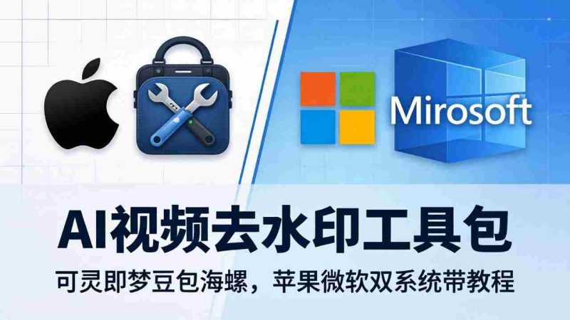 （18073期）AI视频去水印工具包：可灵即梦豆包海螺，苹果微软双系统带教程-有道网创