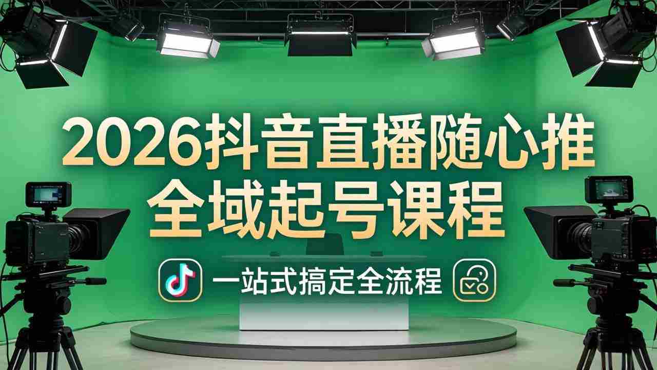 （18050期）2026抖音直播随心推全域起号课程：一站式搞定直播起号、稳号、放量全流程(更新4月)-有道网创