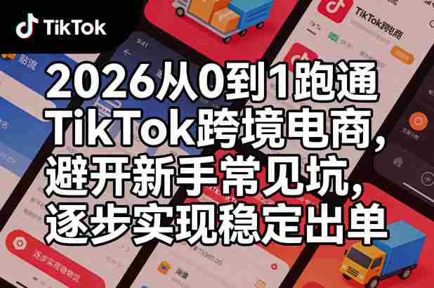 2026从0到1跑通TikTok跨境电商，避开新手常见坑，逐步实现稳定出单-有道网创