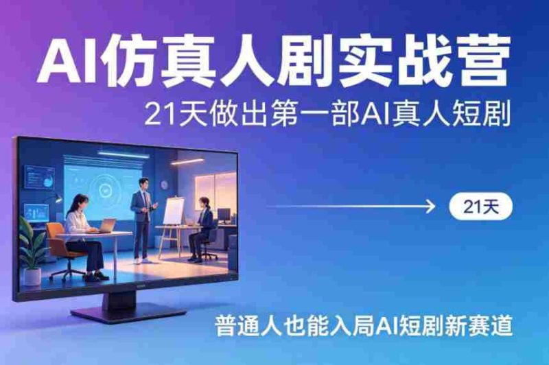 AI仿真人剧实战营，21天做出第一部AI真人短剧，普通人也能入局AI短剧新赛道-有道网创