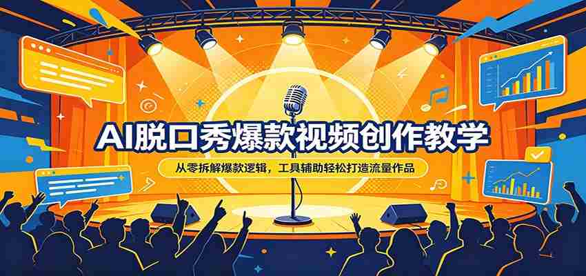 AI脱口秀爆款视频创作教学：从零拆解爆款逻辑，工具辅助轻松打造流量作品-有道网创
