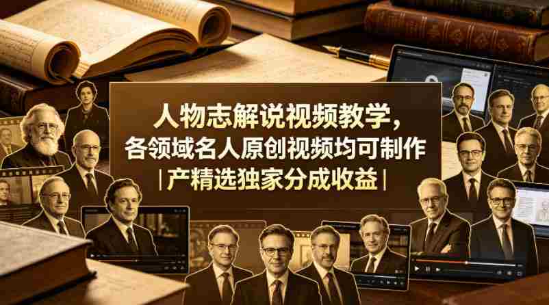 人物志解说视频教学，各领域名人原创视频均可制作丨精选独家分成收益-有道网创