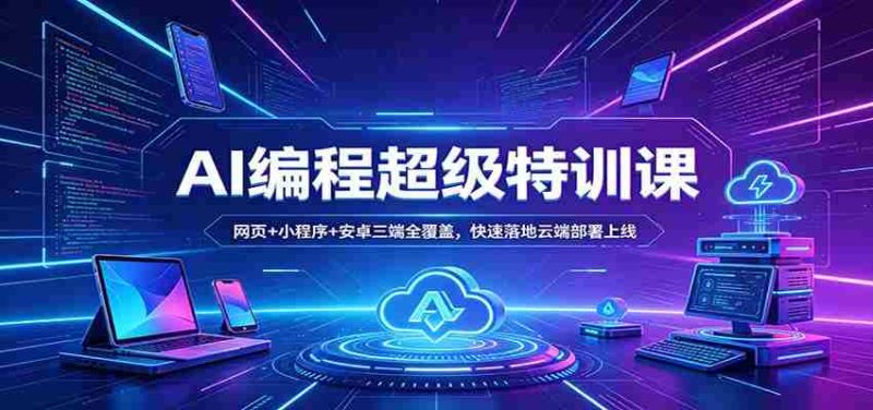 AI编程超级特训课：网页+小程序+安卓三端全覆盖，快速落地云端部署上线-有道网创