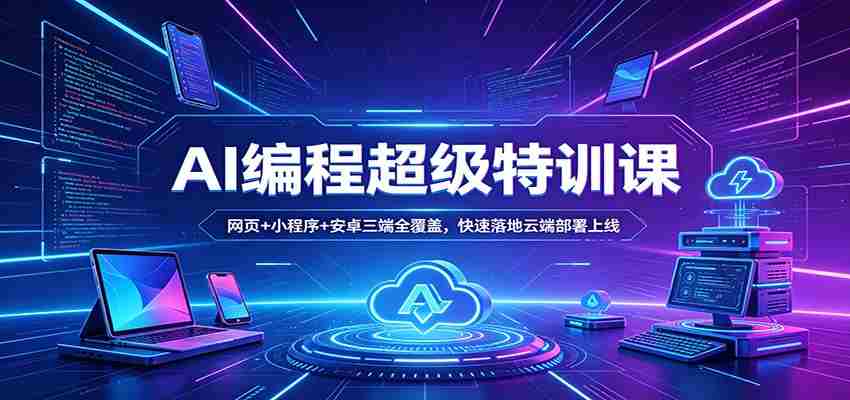 AI编程超级特训课：网页+小程序+安卓三端全覆盖，快速落地云端部署上线-有道网创