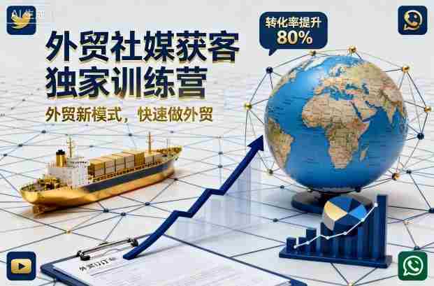 外贸社媒获客独家训练营，外贸新模式，快速做外贸（更新26年3月）-有道网创