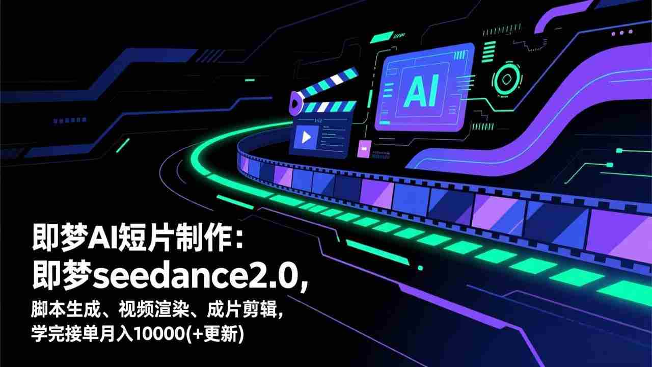 （17969期）即梦AI 短片制作(更新)：即梦seedance2.0，脚本生成、视频渲染、成片剪辑，学完接单月入10000+-有道网创