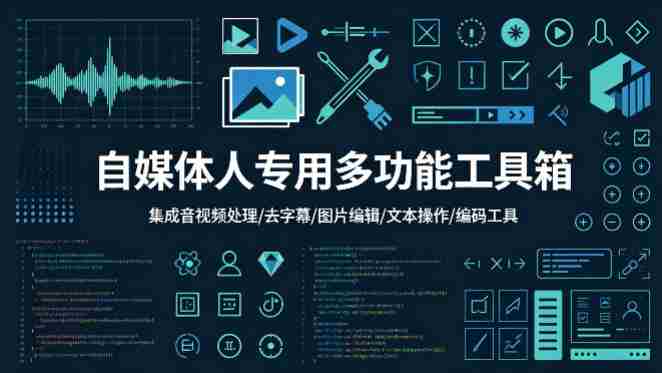自媒体人专用多功能工具箱，集成音视频处理、去字幕、图片编辑、文本操作和编码工具-有道网创