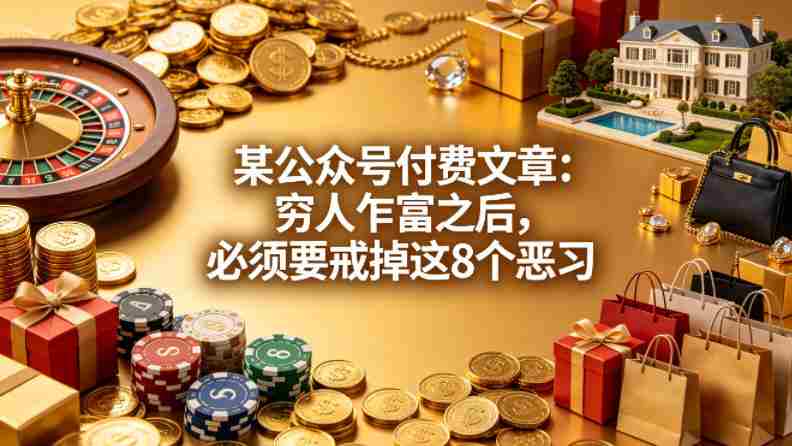 某公众号付费文章：穷人乍富之后，必须要戒掉这8个恶习-有道网创
