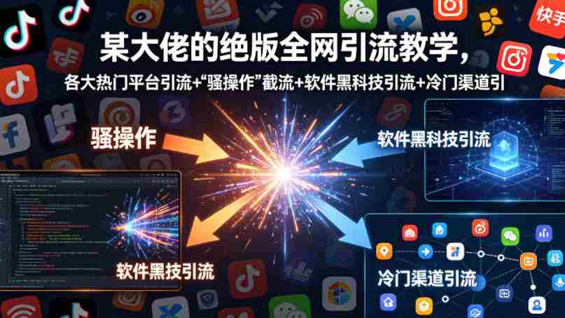 某大佬的绝版全网引流教学，各大热门平台引流+”骚操作”截流+软件黑科技引流+冷门渠道引流等-有道网创