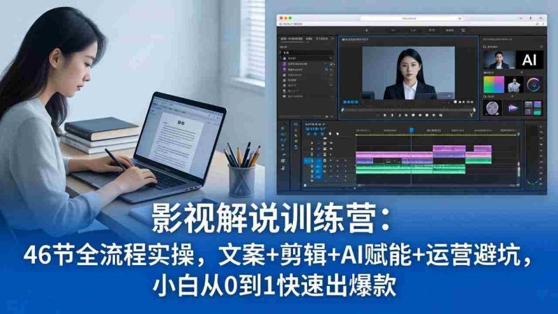 （18053期）影视解说特训营：46节全流程实操，文案+剪辑+AI赋能+运营避坑，小白从0到1快速出爆款-有道网创